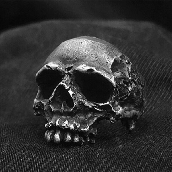 EYHIMD Vintage Punk 316L Rugged Skull Stainless Steel Rings Men's Fashion Party Biker Jewelry