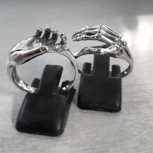 Unique Friendship & Love Couple Puzzle Ring Unisex Skeleton Stainless Steel Rings Jewelry